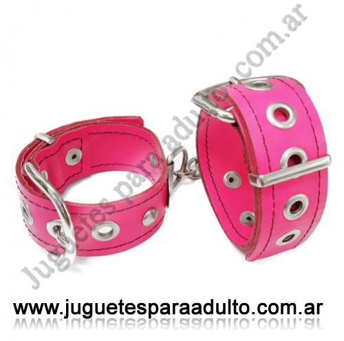 Lenceria Erotica Masculina, , Esposas Premium Con Finas Cadenas En Rosa