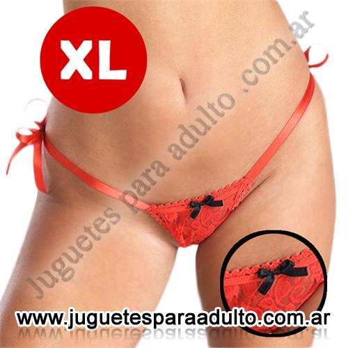 Lencería femenina, , Colaless XL de encaje ajustable con cintas Roja