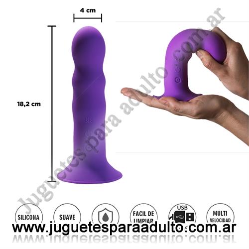 Productos eróticos, , Dildo flexible violeta con sopapa y vibracion