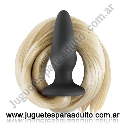 , , Plug con cola de caballo dorada , , Plug con cola de caballo dorada