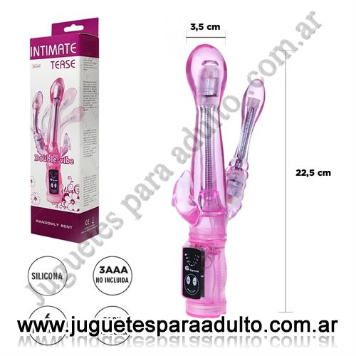 Vibradores, , Vibrador flexible con estimulador de clitoris y 6 funciones de vibracion