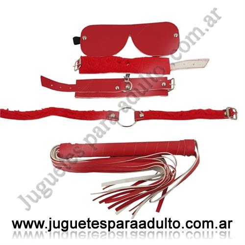 CUEROS ERóTICOS, Inmovilizadores sado, Kit de ecocuero rojo con latigo, mordaza, esposas y antifaz Cueros eróticos, Inmovilizadores sado, Kit de ecocuero rojo con latigo, mordaza, esposas y antifaz