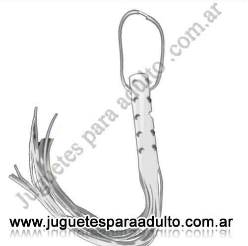 Cueros eróticos, Linea blanca, Latigo Ancho 45cm Con Tachas Blanco