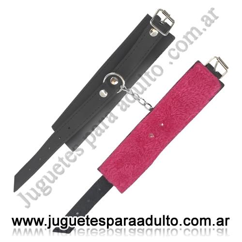 CUEROS ERóTICOS, Esposas de cuero, Esposas de cuero negro con peluche fucsia Cueros eróticos, Esposas de cuero, Esposas de cuero negro con peluche fucsia