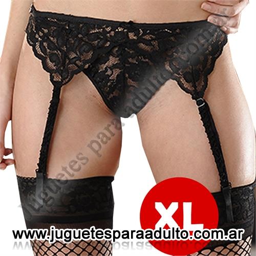 LENCERíA FEMENINA, Lenceria xl, Portaligas xl elastizado negro con tringulos Lencería femenina, Lenceria xl, Portaligas xl elastizado negro con tringulos