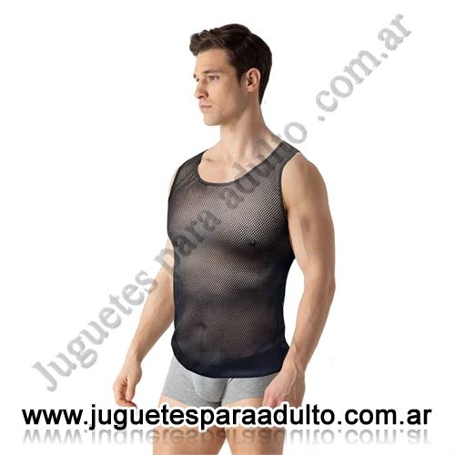 Lencería masculina, Bodys y Remeras, Musculosa de Red en Talla XL Moderna y Fresca