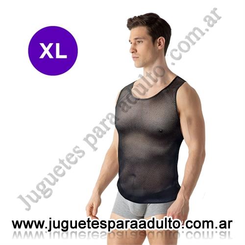 Lencería masculina, Bodys y Remeras, Musculosa de Red con Diseño Atemporal