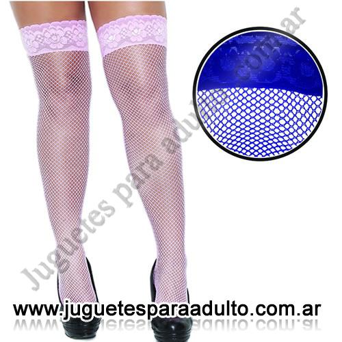 LENCERíA FEMENINA, Medias eroticas, MEDIAS DE RED AZUL CON PUNTILLA SILICONADA Lencería femenina, Medias eroticas, MEDIAS DE RED AZUL CON PUNTILLA SILICONADA