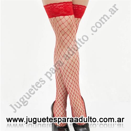 LENCERíA FEMENINA, Medias eroticas, Medias de red cadenetta con puntilla siliconada roja Lencería femenina, Medias eroticas, Medias de red cadenetta con puntilla siliconada roja