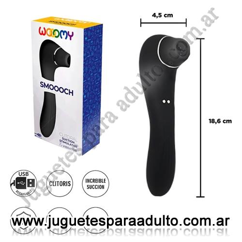 Marcas Importadas, Adrien Lastic, Smoooch Black - Succionador de clitoris con carga USB