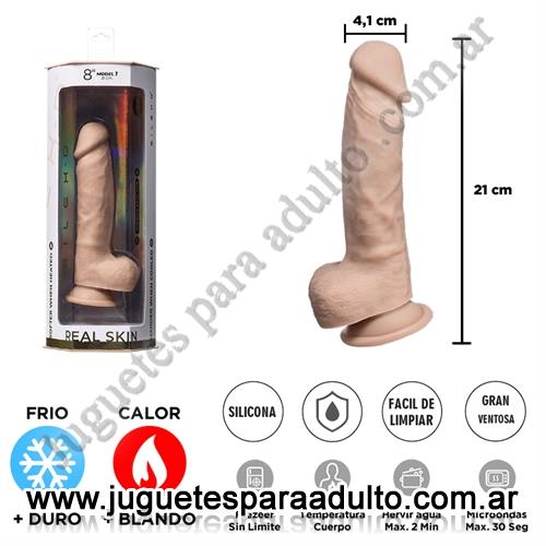 Consoladores, Consoladores sopapa piel, Real Skin Model 1 - Dildo Termoreactivo de Silicona de 20 cm