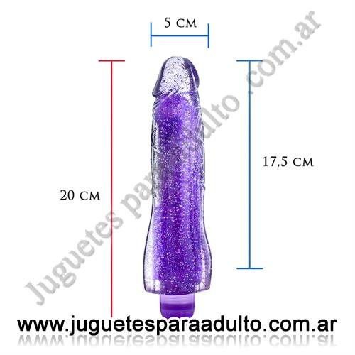 VIBRADORES, Vibradores jelly, Vibrador con varias velocidades, Glitter y brillo Vibradores, Vibradores jelly, Vibrador con varias velocidades, Glitter y brillo