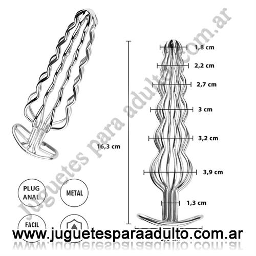 MARCAS IMPORTADAS, Hard Steel, Plug anal metalico hueco de seis bolas Marcas Importadas, Hard Steel, Plug anal metalico hueco de seis bolas