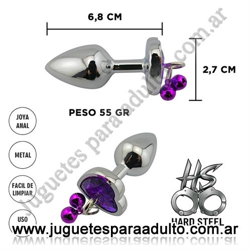 ANALES, Joyas Anales, Centaurus: Joya anal con forma de corazon violeta y cascabeles Anales, Joyas Anales, Centaurus: Joya anal con forma de corazon violeta y cascabeles
