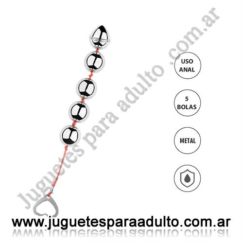 ANALES, Joyas Anales, Dilatador anal con 5 bolas de metal Anales, Joyas Anales, Dilatador anal con 5 bolas de metal