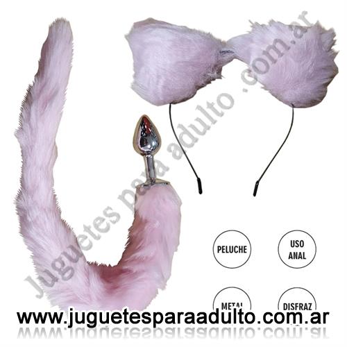 ANALES, Plugs con cola, Plug cola de gato + orejas de gato rosas Anales, Plugs con cola, Plug cola de gato + orejas de gato rosas