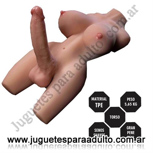 MARCAS IMPORTADAS, Hard Steel, Torso Realista TPE 5,65 kg con Senos Suaves y Dildo Realista Marcas Importadas, Hard Steel, Torso Realista TPE 5,65 kg con Senos Suaves y Dildo Realista