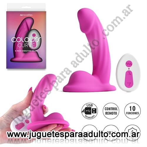 MARCAS IMPORTADAS, NS Novelties, Dildo Vibrador Curvo Colours: diseño flexible y control remoto Marcas Importadas, NS Novelties, Dildo Vibrador Curvo Colours: diseño flexible y control remoto