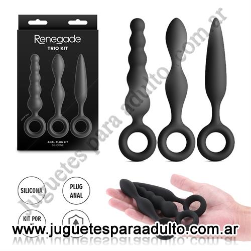 MARCAS IMPORTADAS, NS Novelties, Kit de 3 dilatadores anales de silicona Slip, Slide y Slim Marcas Importadas, NS Novelties, Kit de 3 dilatadores anales de silicona Slip, Slide y Slim