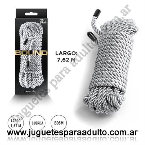 CUEROS ERóTICOS, Inmovilizadores sado, Soga para bdsm color plata de 7,62m Cueros eróticos, Inmovilizadores sado, Soga para bdsm color plata de 7,62m