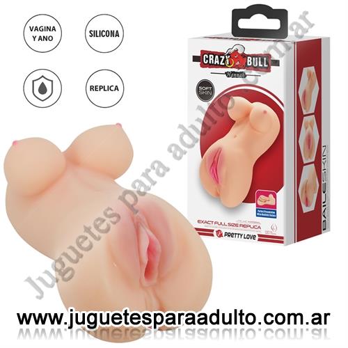 MARCAS IMPORTADAS, Pretty Love, Masturbador vagina y ano con suave textura Marcas Importadas, Pretty Love, Masturbador vagina y ano con suave textura