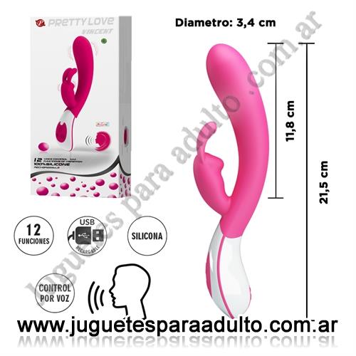MARCAS IMPORTADAS, Pretty Love, Estimulador de punto G con control de voz y carga USB Marcas Importadas, Pretty Love, Estimulador de punto G con control de voz y carga USB