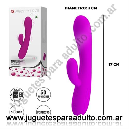 MARCAS IMPORTADAS, Pretty Love, Masajeador de punto G y clitoris con carga USB Marcas Importadas, Pretty Love, Masajeador de punto G y clitoris con carga USB