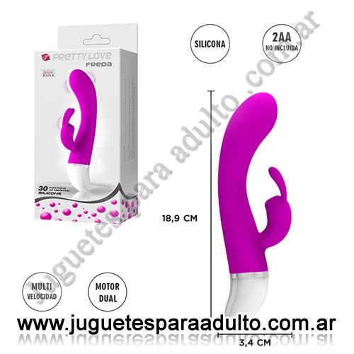 MARCAS IMPORTADAS, Pretty Love, Vibrador siliconado con estimulador de clitoris y 30 velocidades Marcas Importadas, Pretty Love, Vibrador siliconado con estimulador de clitoris y 30 velocidades