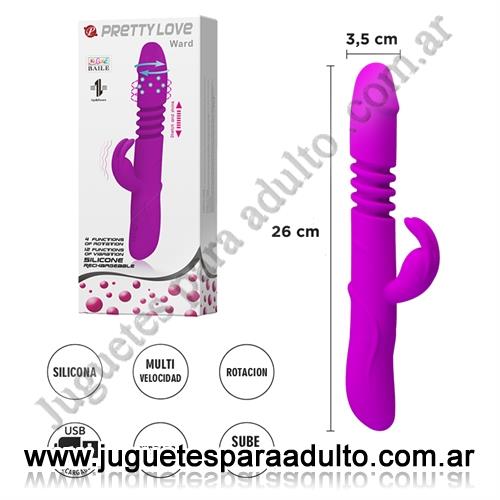 MARCAS IMPORTADAS, Pretty Love, Ward vibrador rotativo con funcion de extension o empuje y carga USB Marcas Importadas, Pretty Love, Ward vibrador rotativo con funcion de extension o empuje y carga USB