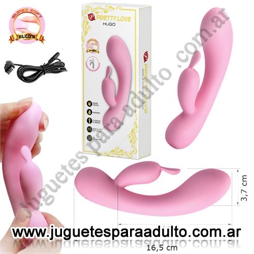 MARCAS IMPORTADAS, Pretty Love, Vibrador de textura suave con masajeador de clitoris y carga USB Marcas Importadas, Pretty Love, Vibrador de textura suave con masajeador de clitoris y carga USB