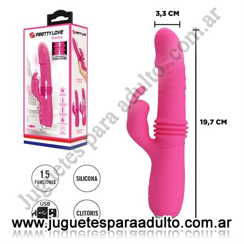 MARCAS IMPORTADAS, Pretty Love, Vibrador con movimiento y estimulador de clitoris y varias velocidades USB Marcas Importadas, Pretty Love, Vibrador con movimiento y estimulador de clitoris y varias velocidades USB
