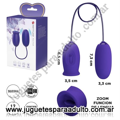 MARCAS IMPORTADAS, Pretty Love, Doble vibrador Bala + Vibrador con forma de lengua Marcas Importadas, Pretty Love, Doble vibrador Bala + Vibrador con forma de lengua