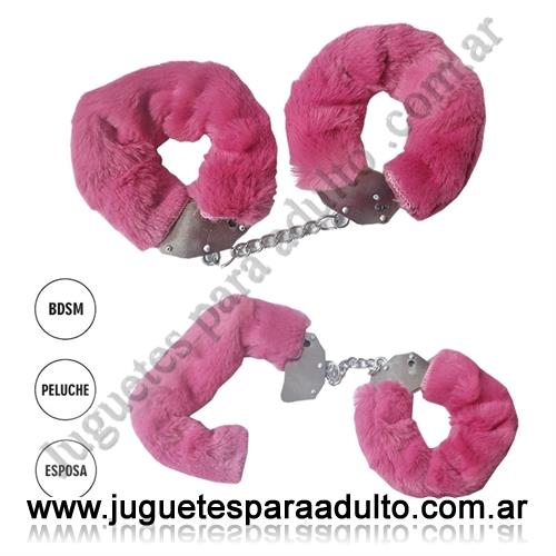 CUEROS ERóTICOS, Inmovilizadores sado, Esposas de metal con peluche fucsia Cueros eróticos, Inmovilizadores sado, Esposas de metal con peluche fucsia