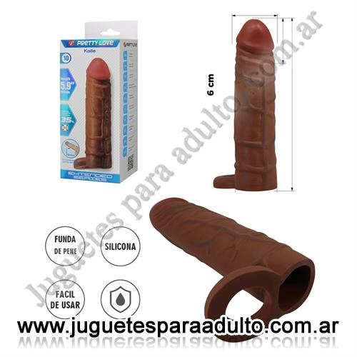 MARCAS IMPORTADAS, Pretty Love, Funda de Pene Texturizada en TPR con Aro Escrotal de Estimulación Marcas Importadas, Pretty Love, Funda de Pene Texturizada en TPR con Aro Escrotal de Estimulación