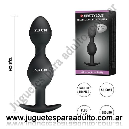 MARCAS IMPORTADAS, Pretty Love, Dilatador anal plug de silicona negro Marcas Importadas, Pretty Love, Dilatador anal plug de silicona negro