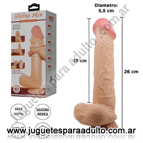 MARCAS IMPORTADAS, Pretty Love, Dildo vertebrado con sopapa con piel extensible Marcas Importadas, Pretty Love, Dildo vertebrado con sopapa con piel extensible