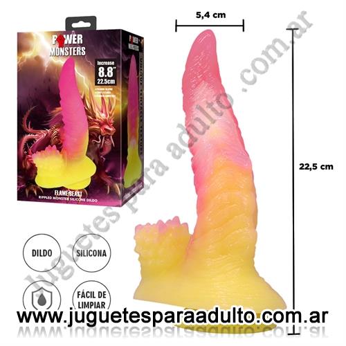 Marcas Importadas, Pretty Love, Monster Flame Beast dildo doble con sopapa