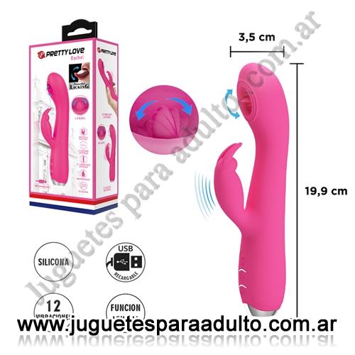 MARCAS IMPORTADAS, Pretty Love, Masajeador de punto G con estimulacion clitorial y carga USB Marcas Importadas, Pretty Love, Masajeador de punto G con estimulacion clitorial y carga USB