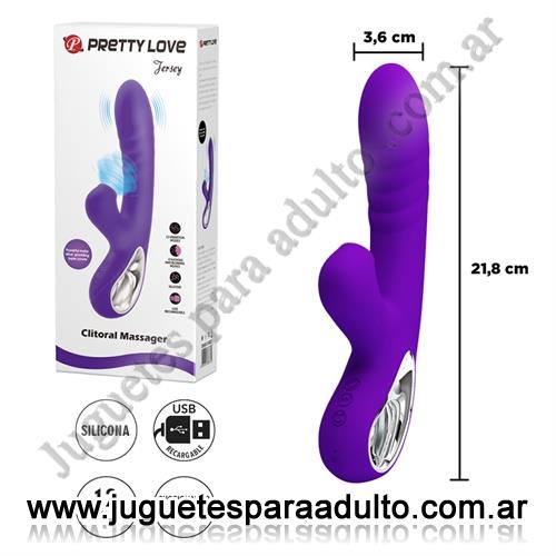 MARCAS IMPORTADAS, Pretty Love, Estimulador de punto G con succionador de clitoris y carga USB Marcas Importadas, Pretty Love, Estimulador de punto G con succionador de clitoris y carga USB