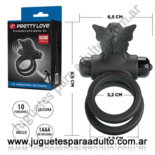 MARCAS IMPORTADAS, Pretty Love, Anillo con sujetador de testiculos y estimulador de clitoris con forma de mariposa Marcas Importadas, Pretty Love, Anillo con sujetador de testiculos y estimulador de clitoris con forma de mariposa