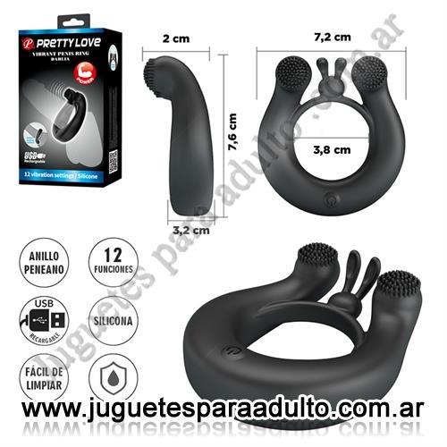MARCAS IMPORTADAS, Pretty Love, Anillo Vibrador Doble Motor con 12 Modos para Parejas Marcas Importadas, Pretty Love, Anillo Vibrador Doble Motor con 12 Modos para Parejas