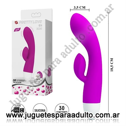MARCAS IMPORTADAS, Pretty Love, Estimulador de punto G con masajeador de clitoris y carga USB Marcas Importadas, Pretty Love, Estimulador de punto G con masajeador de clitoris y carga USB