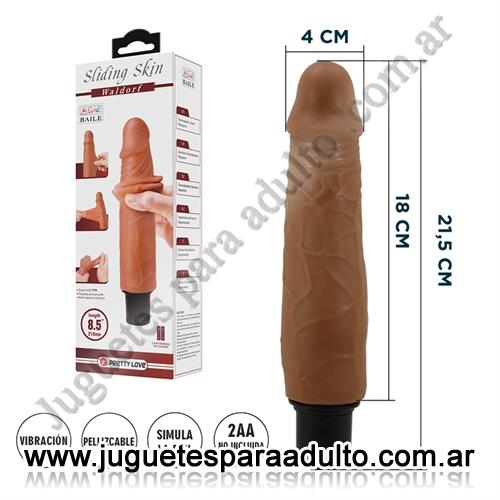 Marcas Importadas, Pretty Love, Vibrador color piel deslizante realista, vibraciones de varias velocidades y material TPR
