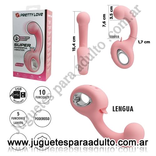 MARCAS IMPORTADAS, Pretty Love, Estimulador de punto G con 5 funciones de lamido y carga USB Marcas Importadas, Pretty Love, Estimulador de punto G con 5 funciones de lamido y carga USB