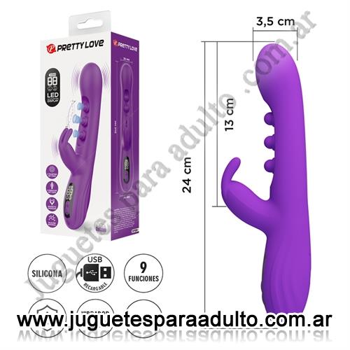 MARCAS IMPORTADAS, Pretty Love, Estimulador de impacto: 4 modos de pulsación, 9 vibraciones y pantalla LED recargable Marcas Importadas, Pretty Love, Estimulador de impacto: 4 modos de pulsación, 9 vibraciones y pantalla LED recargable