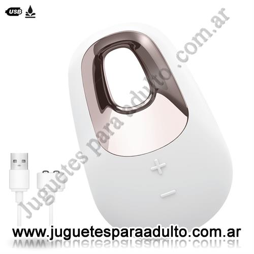 Vibradores, Vibradores Usb recargables, White Temptation estimulador clitorial con carga USB y 15 modos de vibracion