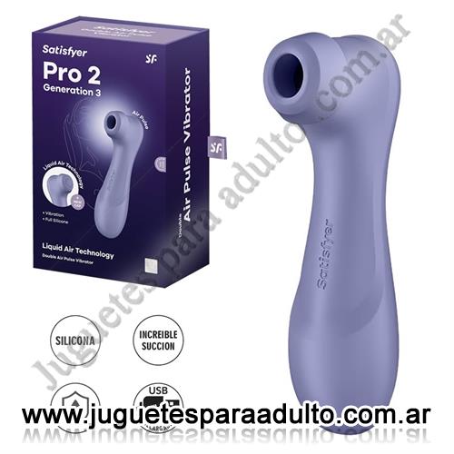 Estimuladores, Succionadores, Satisfyer Pro 2 Lilac Generation 3 succionador con carga USB