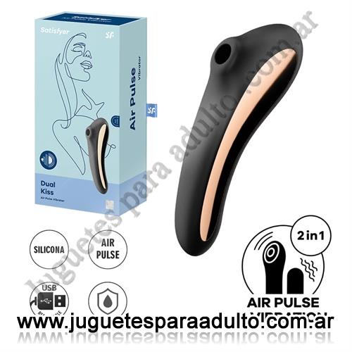Estimuladores, Succionadores, Dual Kiss black Succionador de clitoris con vibrador de punto G
