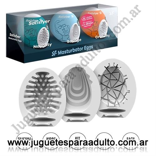 Especificos, Kits, Kit de 3 huevos masturbadores de suave textura
