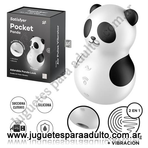 Marcas Importadas, Satisfyer, Pocket Panda Succionador y vibrador con carga USB